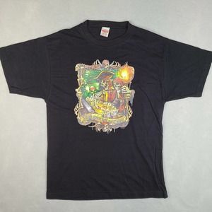 Pirates Dead Men Tell No Tales T-Shirt Medium‎ Black Graphic Tee 100% Cotton